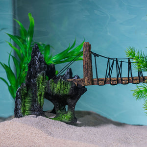 Aquatic Planet Rope Bridge Chinese Mountains Aquarium Ornament