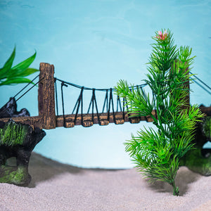 Aquatic Planet Rope Bridge Chinese Mountains Aquarium Ornament